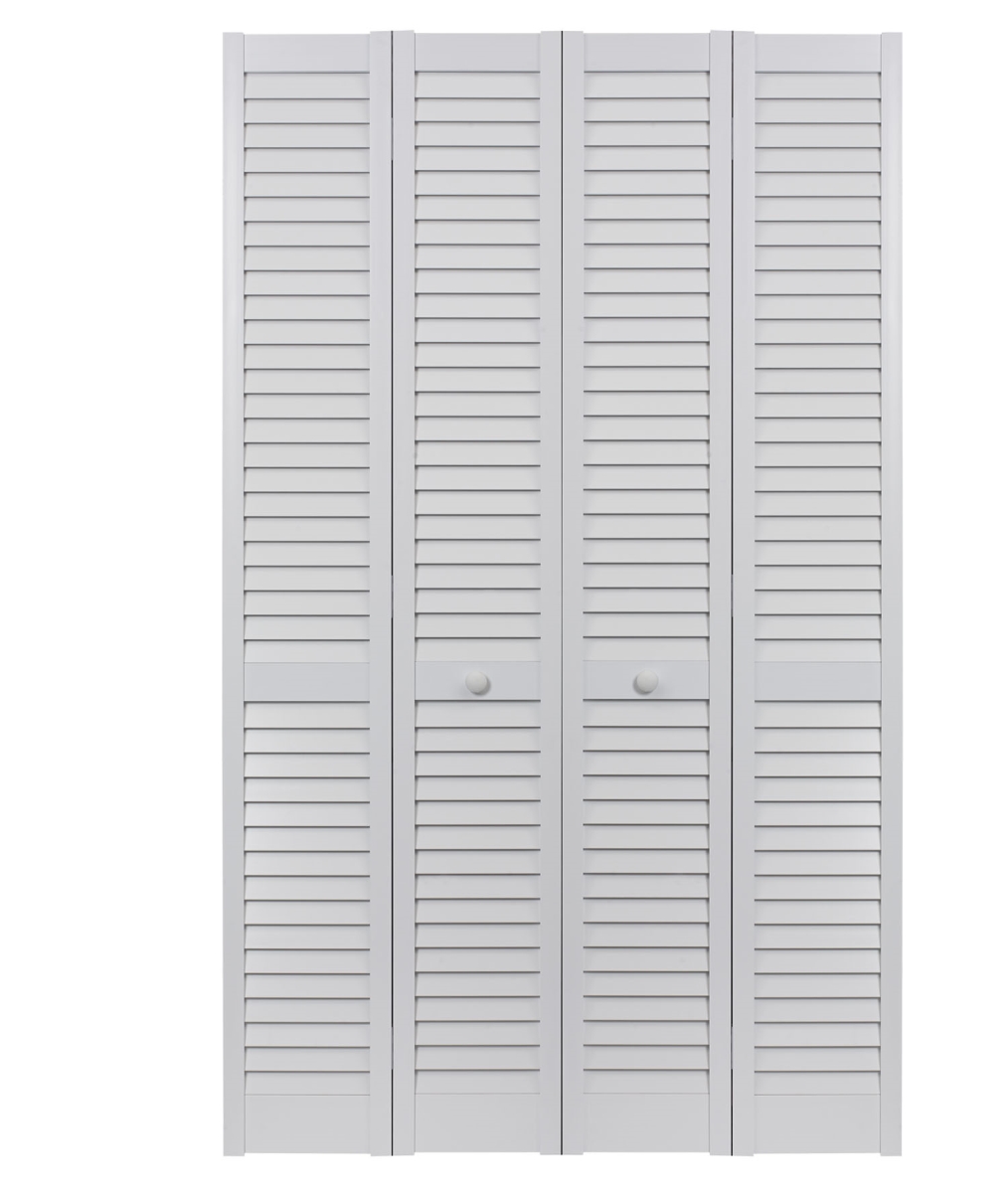 60 x 80 in. Seabrooke PVC Full Louver Bifold Door, White