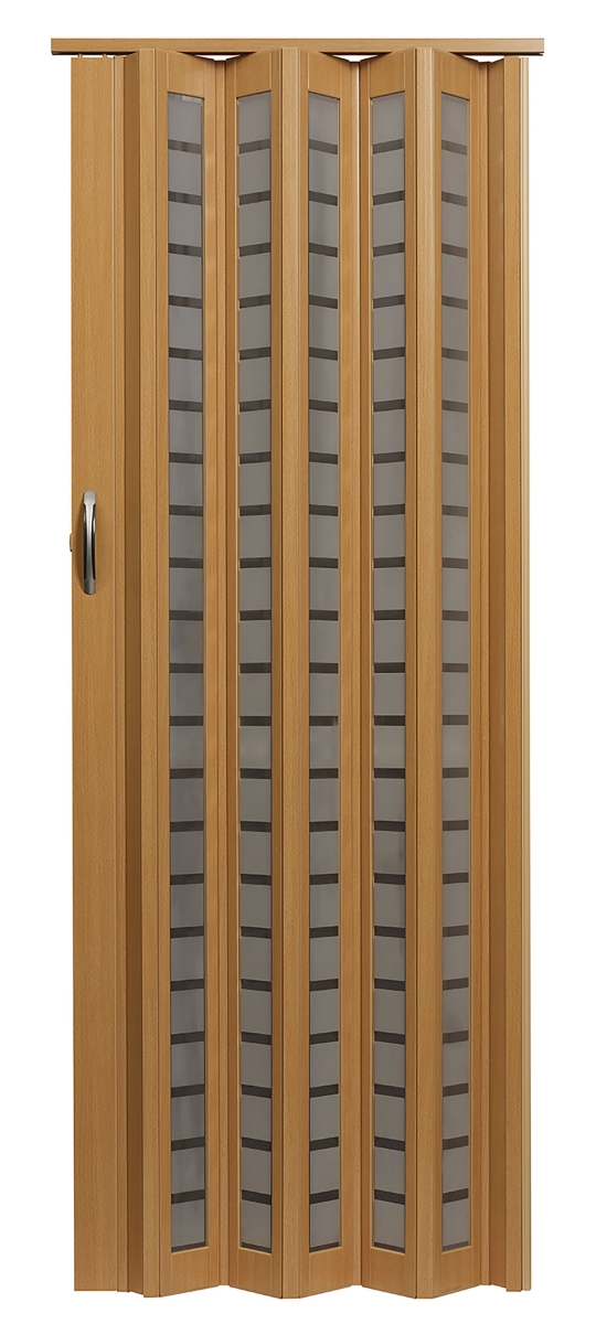 36 x 80 in. Metro Frosted Square Folding Doors, Beech