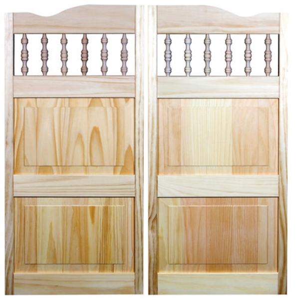 36 x 42 in. Carson City Spindle Top Cafe Door, Unfinished Pine