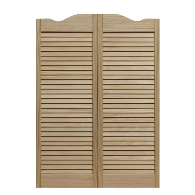 30 x 42 in. Dixieland Louvered Cafe Door, Unfinished Pine