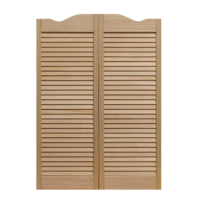 32 x 42 in. Dixieland Louvered Cafe Door, Unfinished Pine