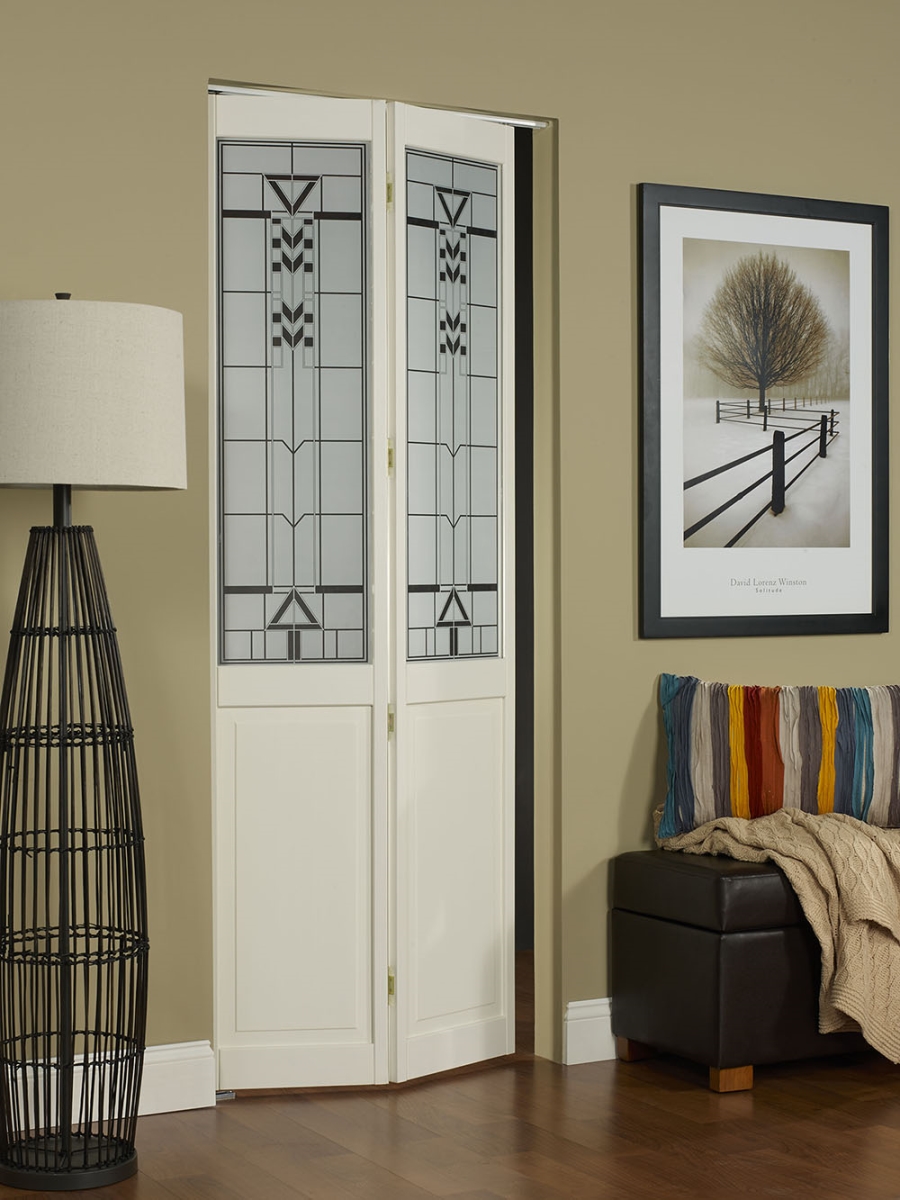 36 x 80 in. Half Glass Sedona Bifold Door, Unfinished Pine