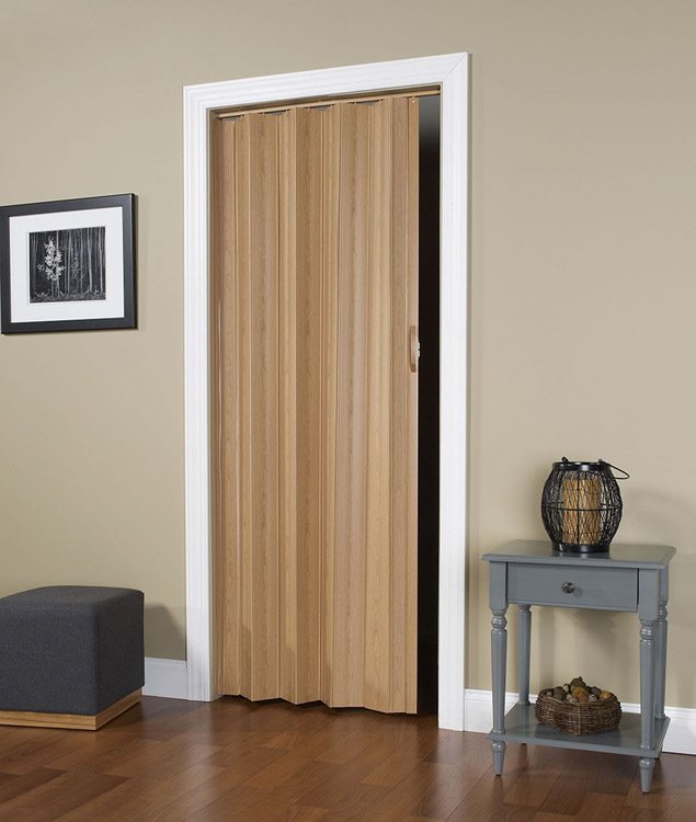 36 x 96 in. Via Oak Vinyl Folding Door