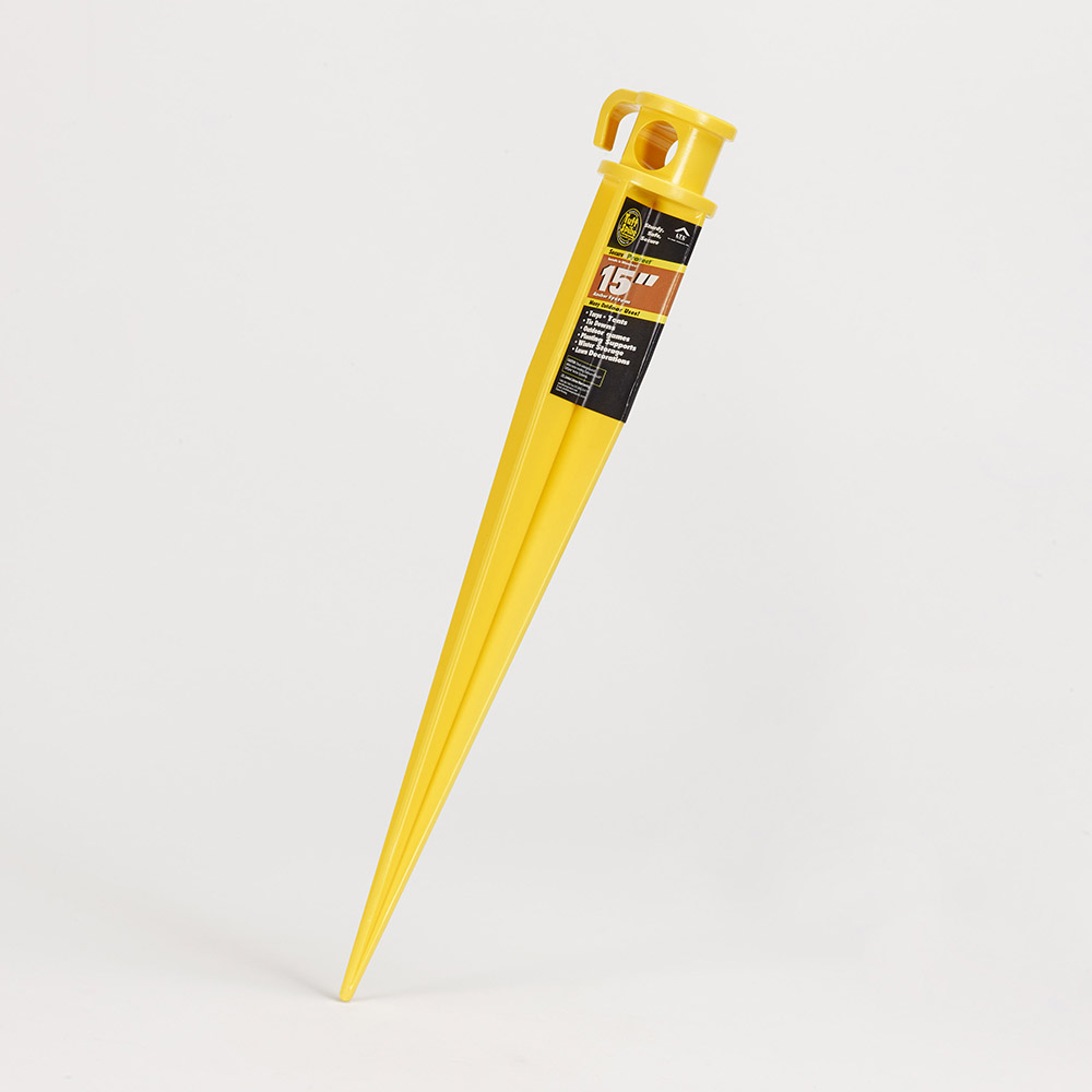 15 in. Tuff PVC Anchor Spike, Yellow