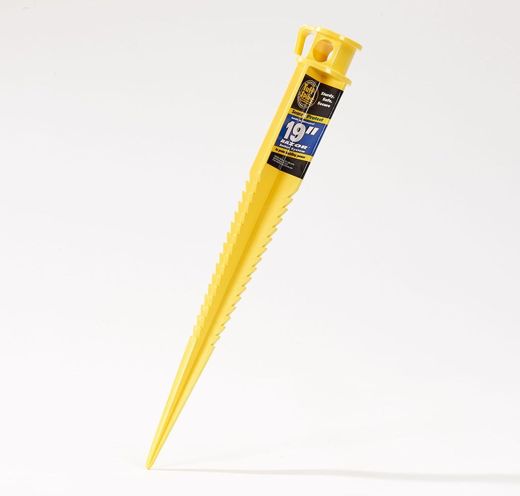 19 in. Tuff Razor PVC Anchor Spike, Yellow