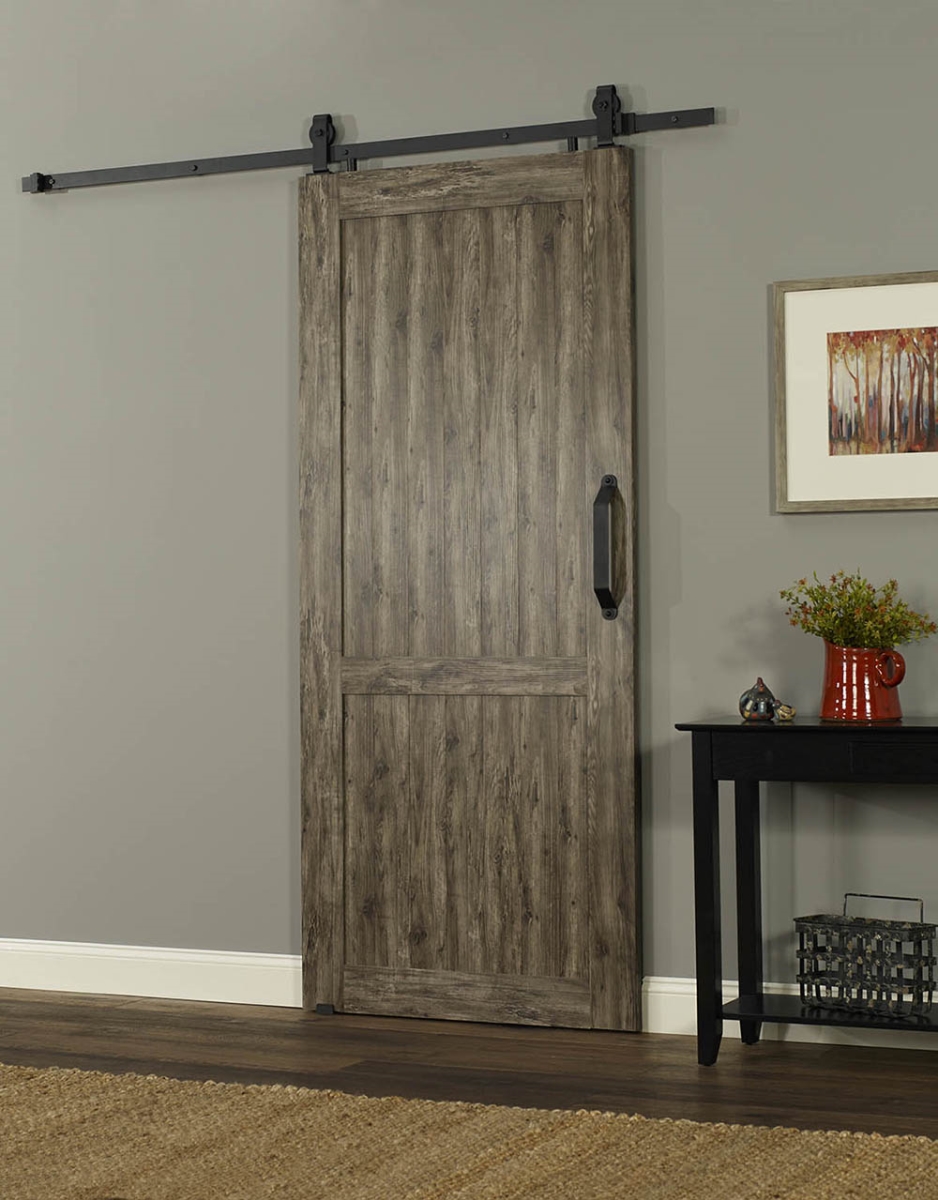 MLB3684WGHKD 84 x 36 in. Weathered Grey H-Style PVC Barn Door Kit -  Millbrooke