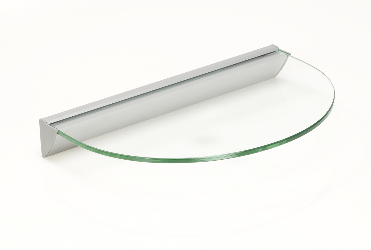12 in. Essentials Half Round Clear Glass Shelf Kit
