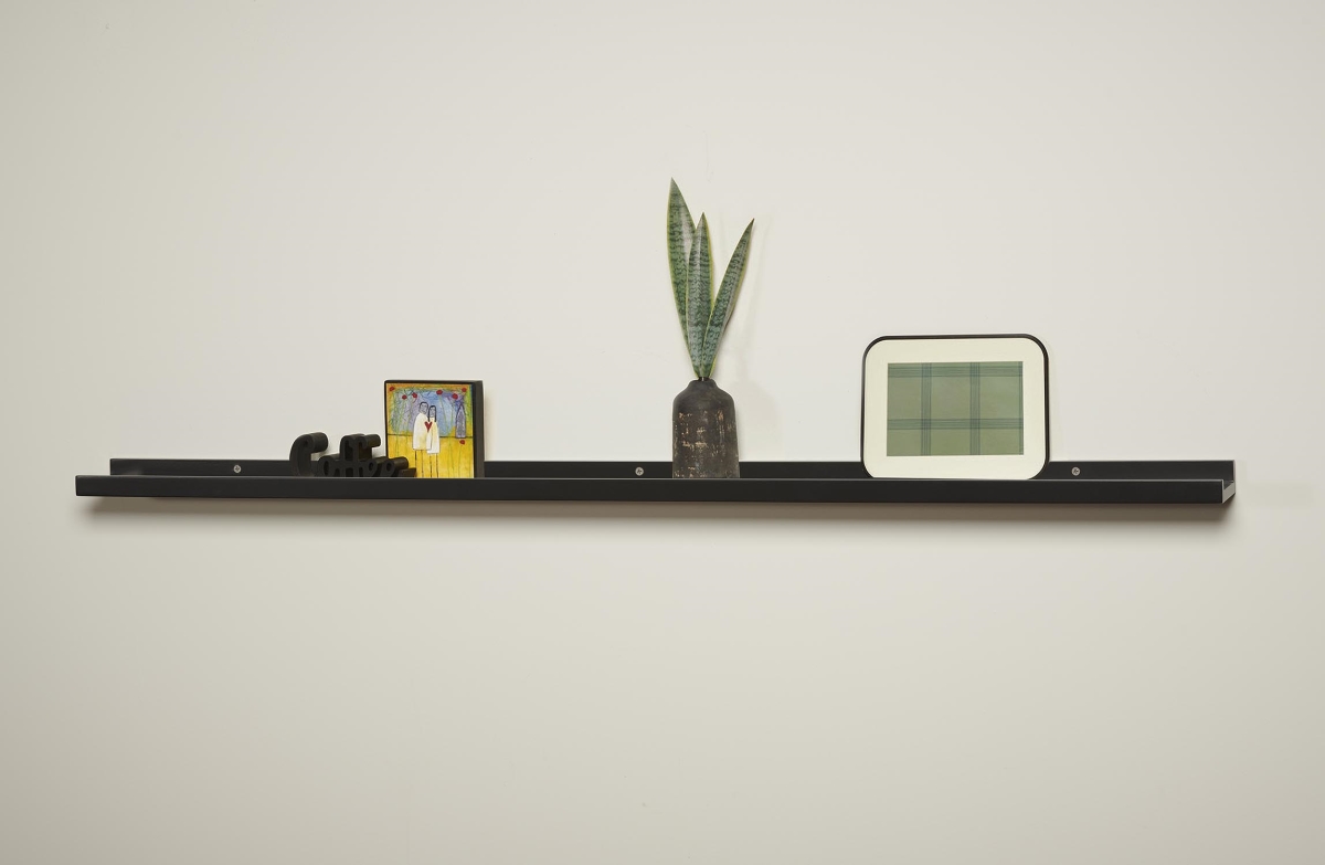 1.25 x 46.5 x 3.5 in. Photo Ledge Black Decorative Wall Shelf
