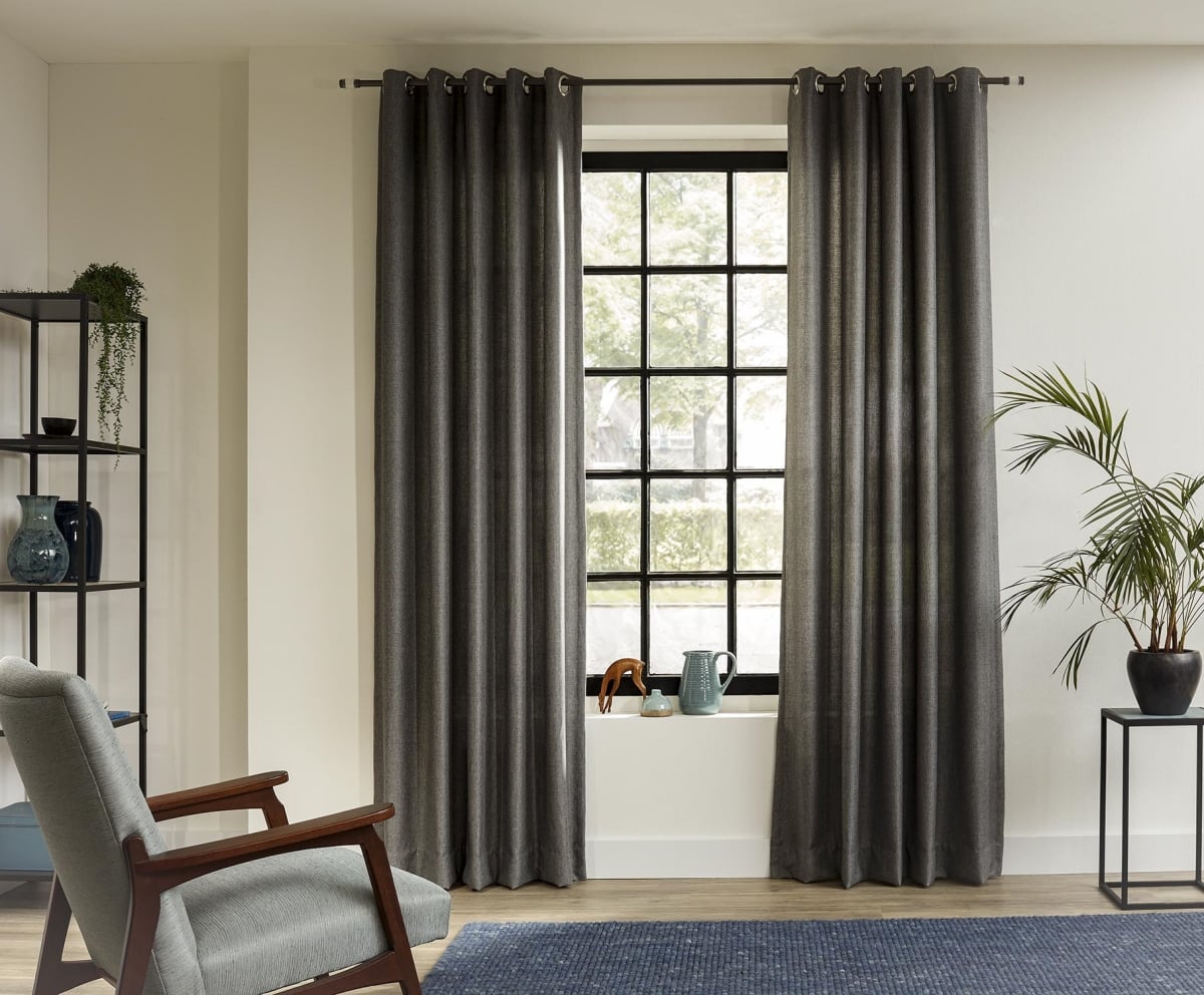 20 mm 63 in. Anthracite Intensions Single Curtain Rod Kit, Bronze