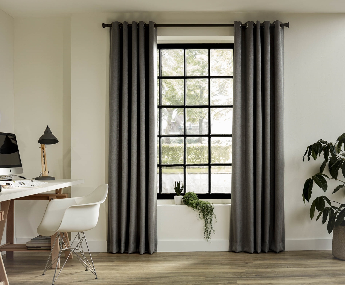 95 in. Anthracite Intensions Single Curtain Rod Kit, Bronze