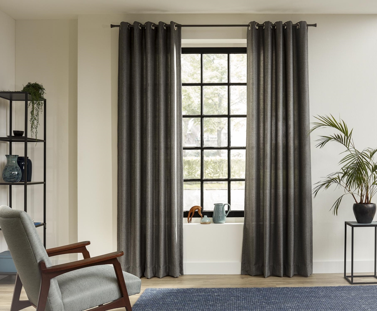 20 mm 95 in. Anthracite Intensions Single Curtain Rod Kit, Bronze