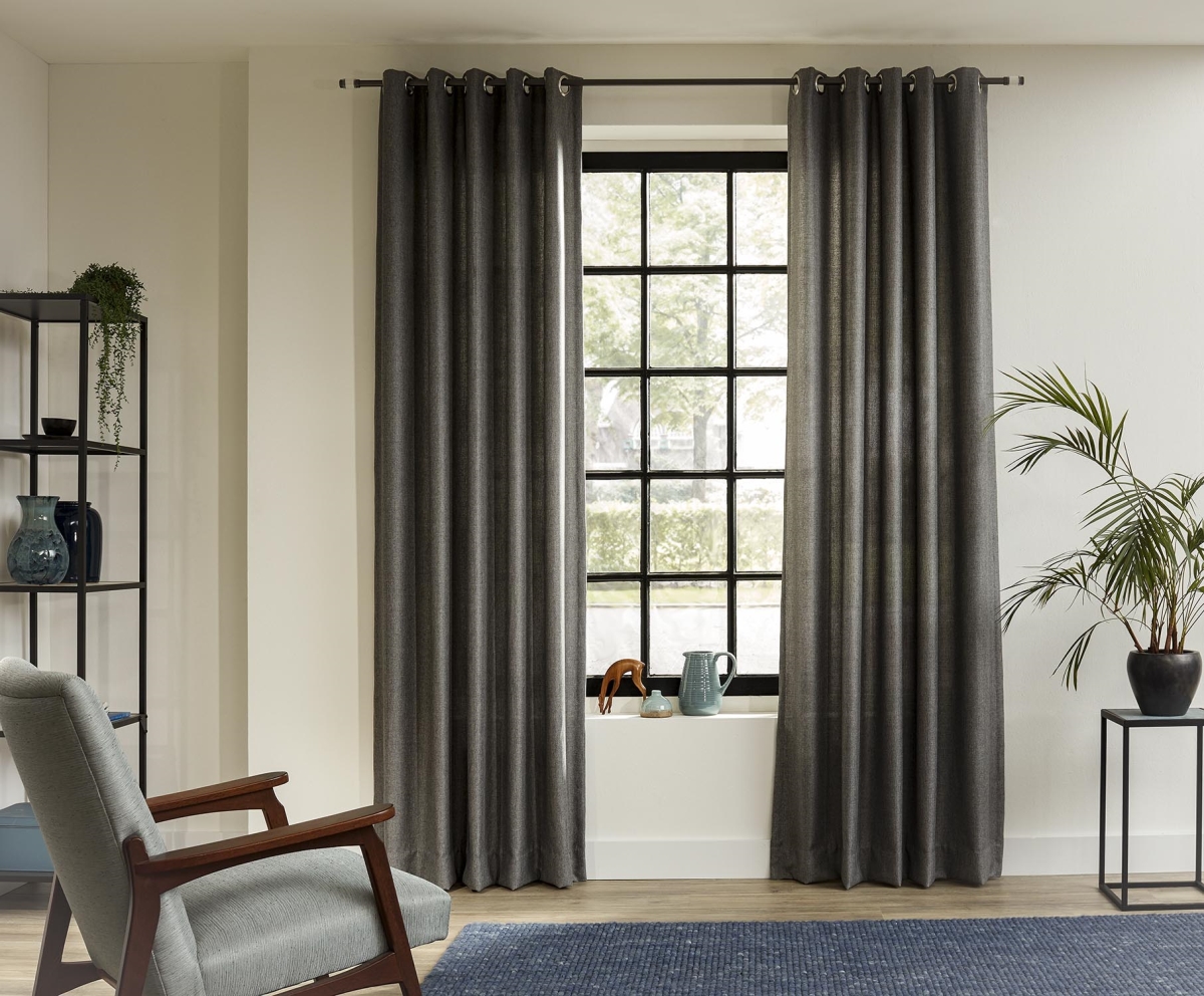 20 mm 95 in. Anthracite Intensions Single Curtain Rod Kit, Bronze
