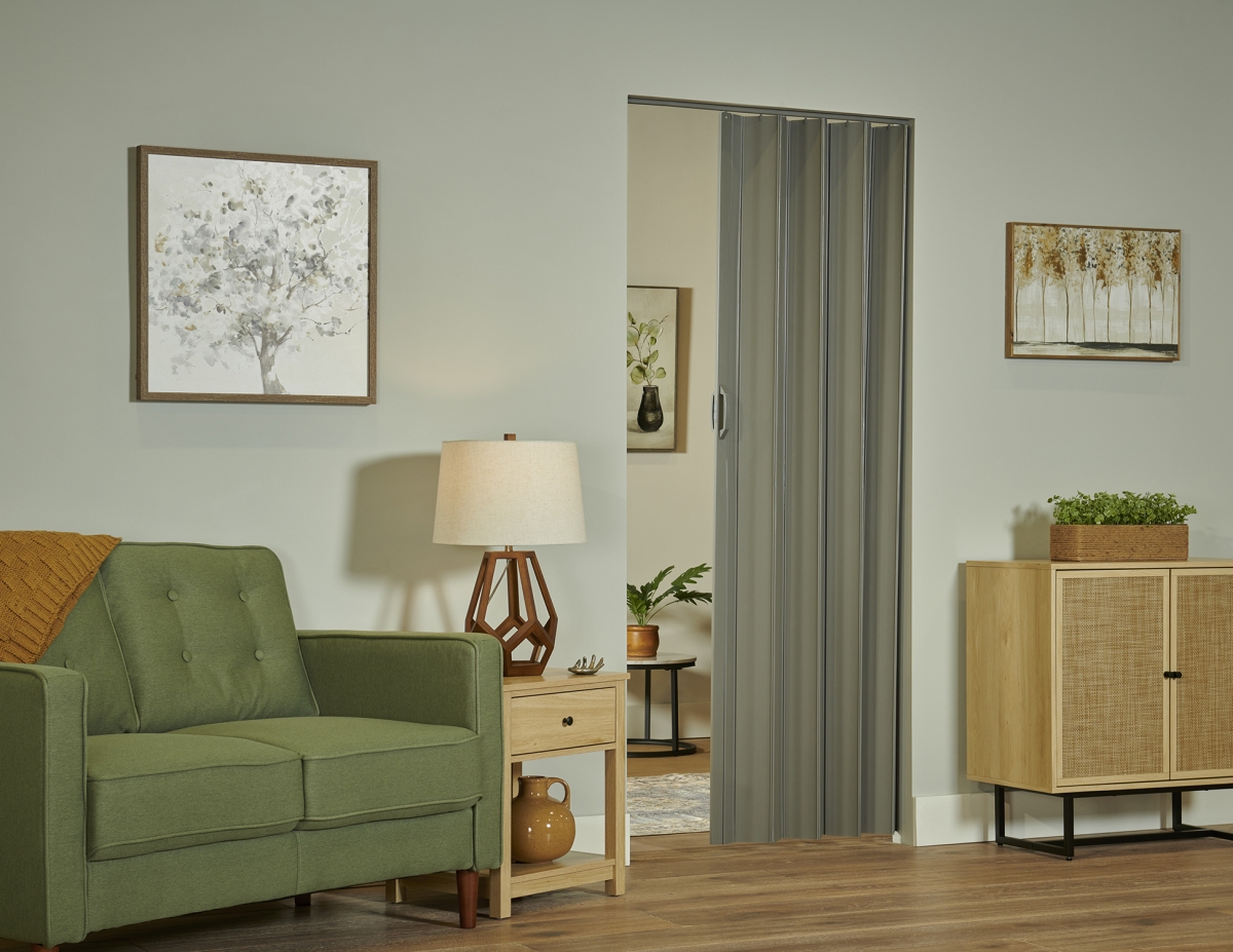 SIEN3680GREC  Sienna 36x80 Grey Vinyl Folding Door