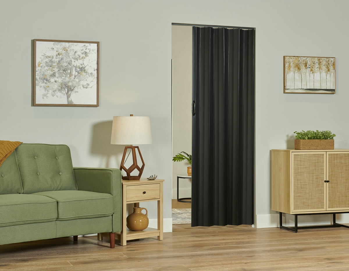 SIEN3680BKEC  Sienna 36x80 Vinyl Folding Door Black