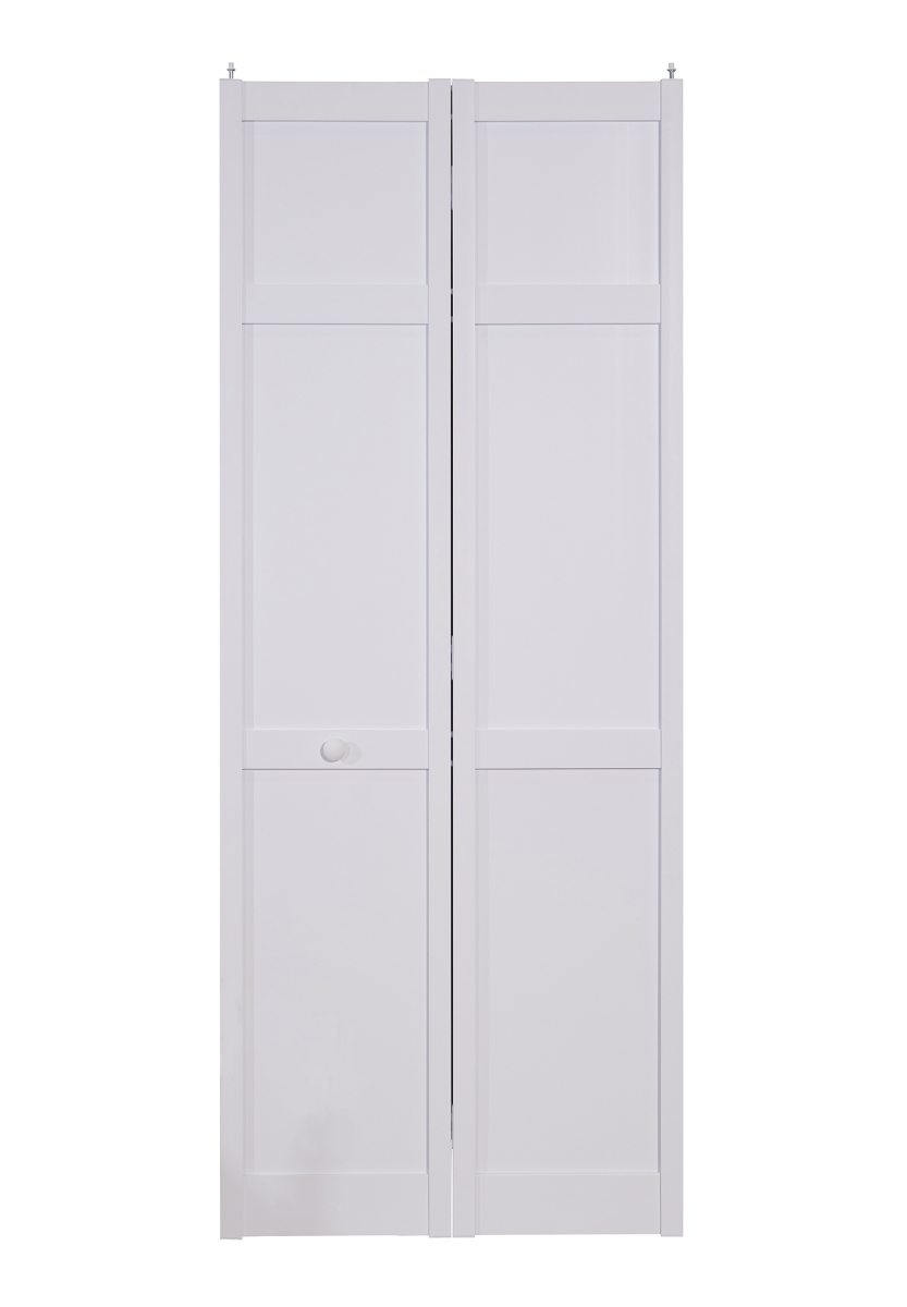SEASHK32 Seabrooke 32' x 80' White Vinyl Shaker Style Bifold Door