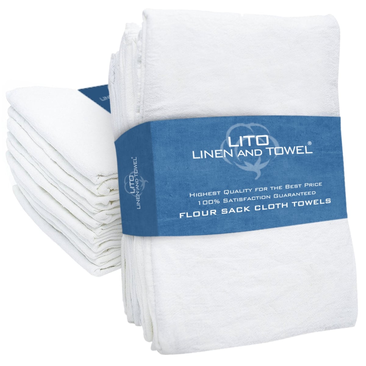 Picture of LITO Linen &amp; Towel LSFL001 28 x 28 in. Flour Sack Towels  White - Pack of 120