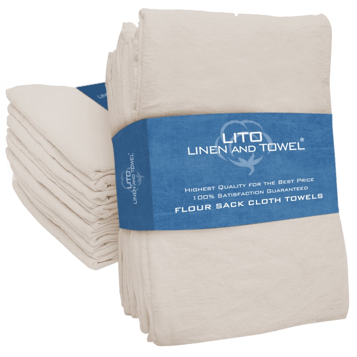 Picture of LITO Linen &amp; Towel LSFL002 28 x 28 in. Flour Sack Towels  Natural - Pack of 120