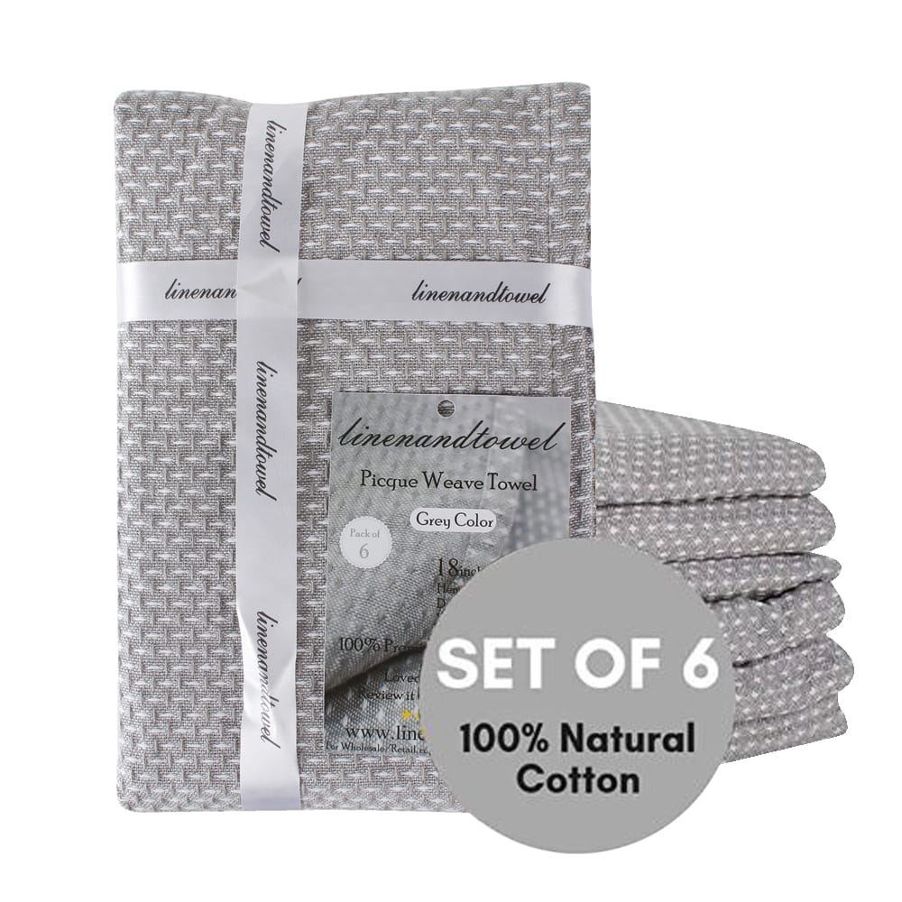 Picture of LITO Linen &amp; Towel LSFL016 18 x 28 in. Pique Weave Towel  Grey - Pack of 120