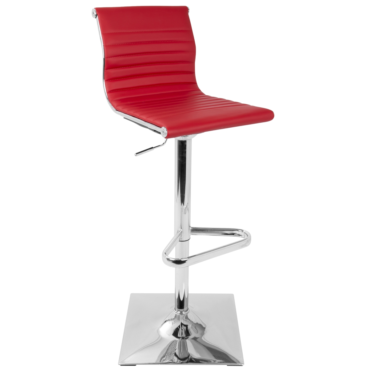 Picture of Lumisource BS-MASTER R 37.5 - 45.5 x 16.75 x 20 in. Master Adjustable Swivel Bar Stool&#44; Red Leatherette Chrome