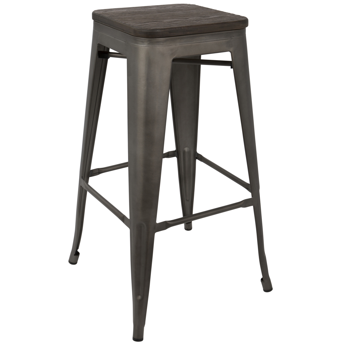 Picture of Lumisource BS-TW-OR DK-AN2 30.25 x 17.75 x 17.75 in. Oregon Bar Stool&#44; Bamboo Top & Espresso Antique Steel Base - Set of 2