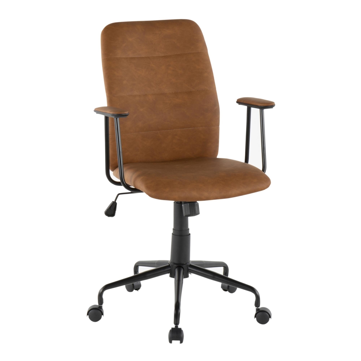 Picture of Lumisource OC-FRED BK-BN Fredrick Contemporary Office Chair in Brown Faux Leather
