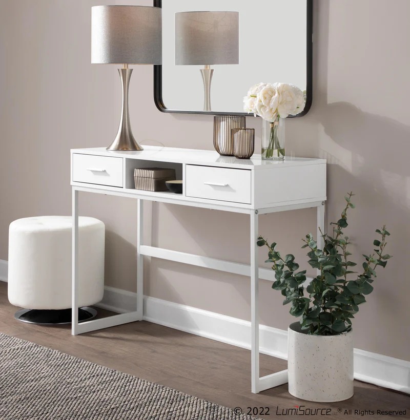 TBC-FRANKLIN WW Franklin Contemporary Console Table, White