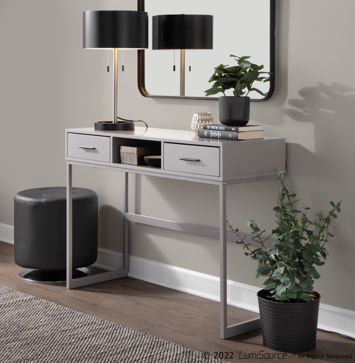 TBC-FRANKLIN GYGY Franklin Contemporary Console Table, Gray