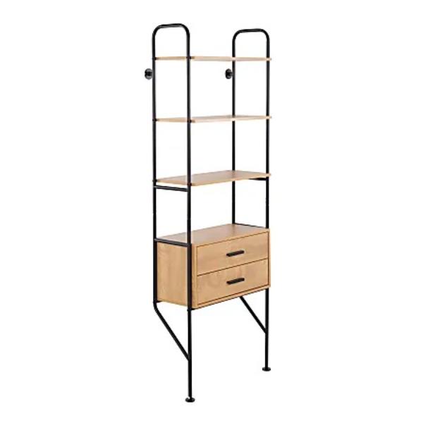OBC-LEAN BKBN Lean Industrial Bookcase - Black & Brown