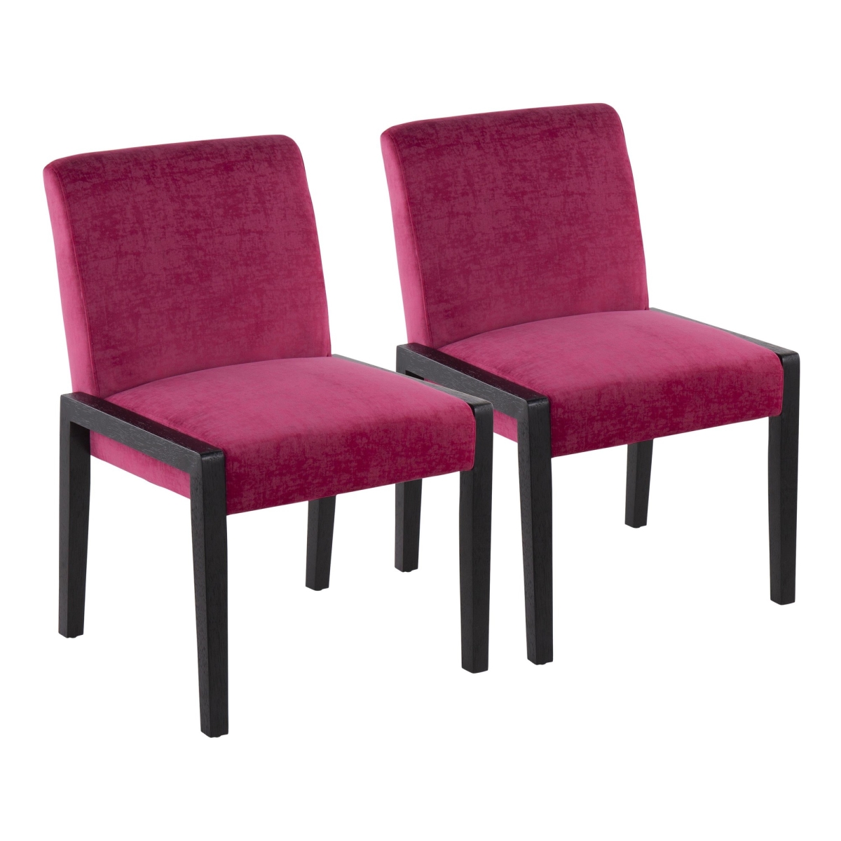 Picture of Lumisource DC-CARMEN BKCVHP2 Carmen Contemporary Chair in Black Wood & Crushed Hot Pink Velvet - Set of 2