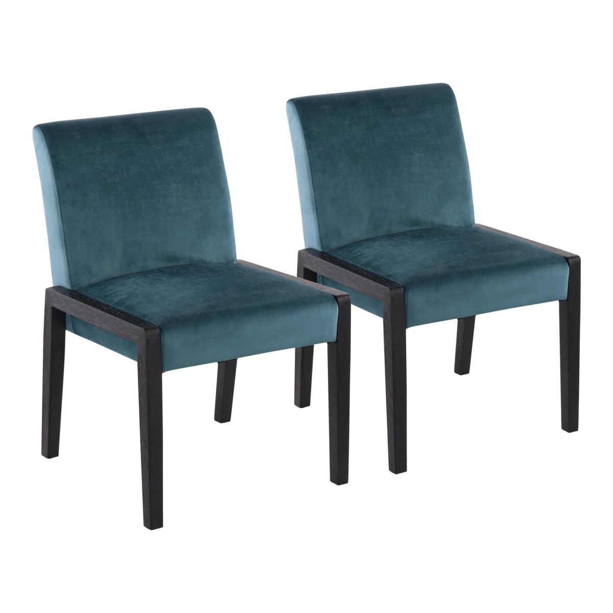 Picture of Lumisource DC-CARMEN BKCVTL2 Carmen Contemporary Chair in Black Wood & Crushed Teal Velvet - Set of 2