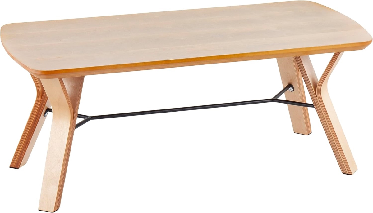 BC-FOLIA NA Folia Mid-Century Modern Bench in Natural Wood