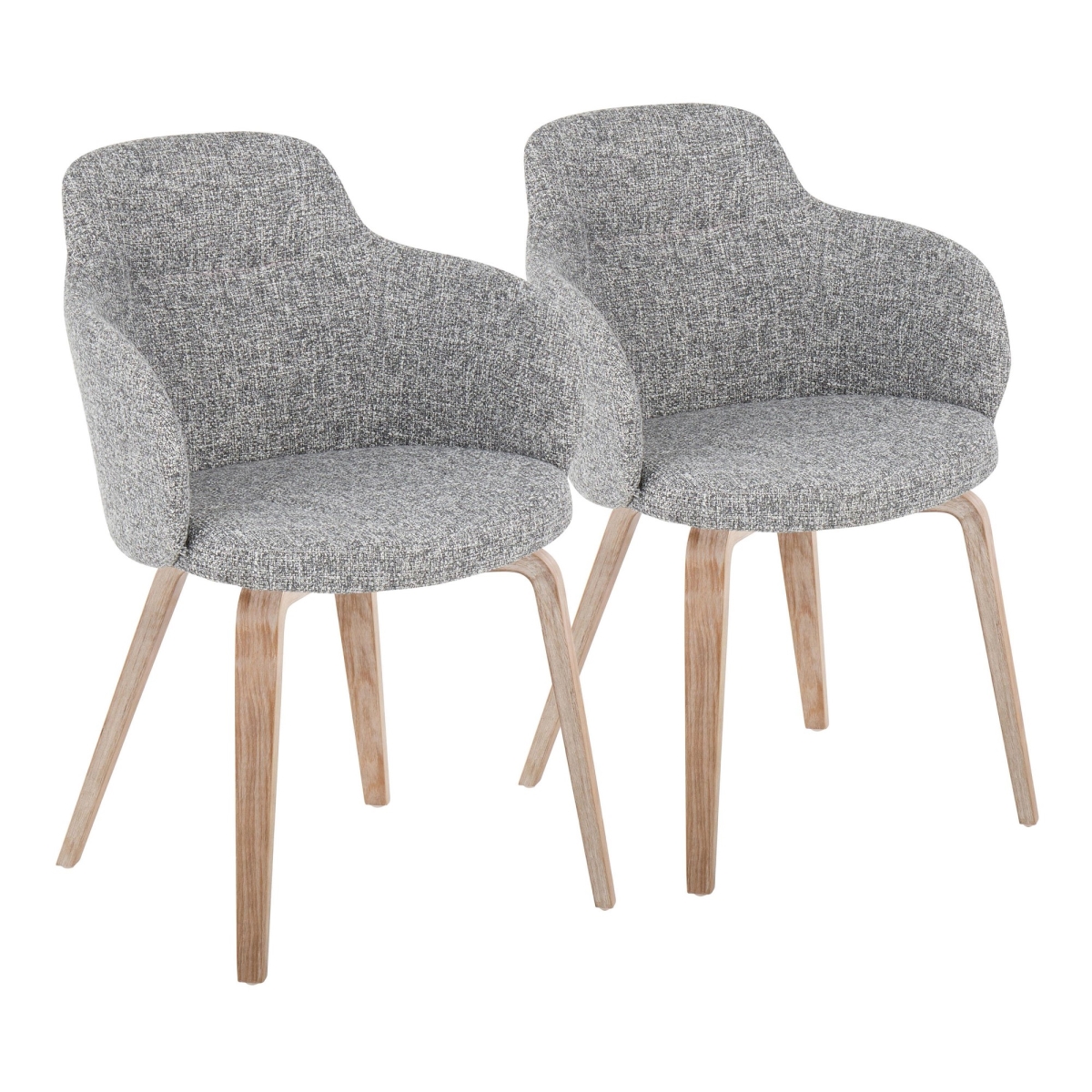 CH-BOYNEFB-HLBW2 WWDGY2 Boyne Contemporary Dining & Accent Chair in Whitewashed Wood & Dark Grey Noise Fabric - Set of 2