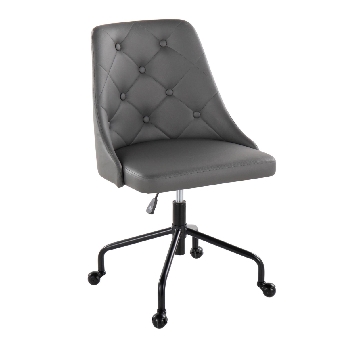Picture of Lumisource OFC-MARCHEPU-CASTAR1 BKGY1 Marche Contemporary Adjustable Office Chair with Casters in Black Metal & Grey PU Leather