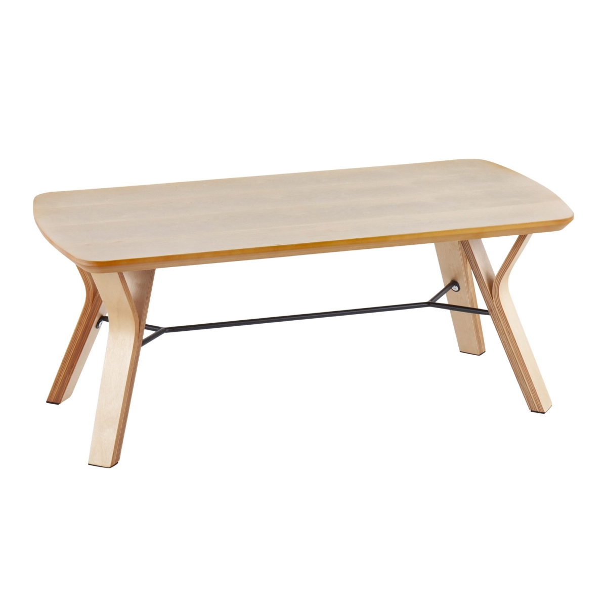 T16-FOLIA NA Folia Mid-Century Modern Coffee Table in Natural Wood