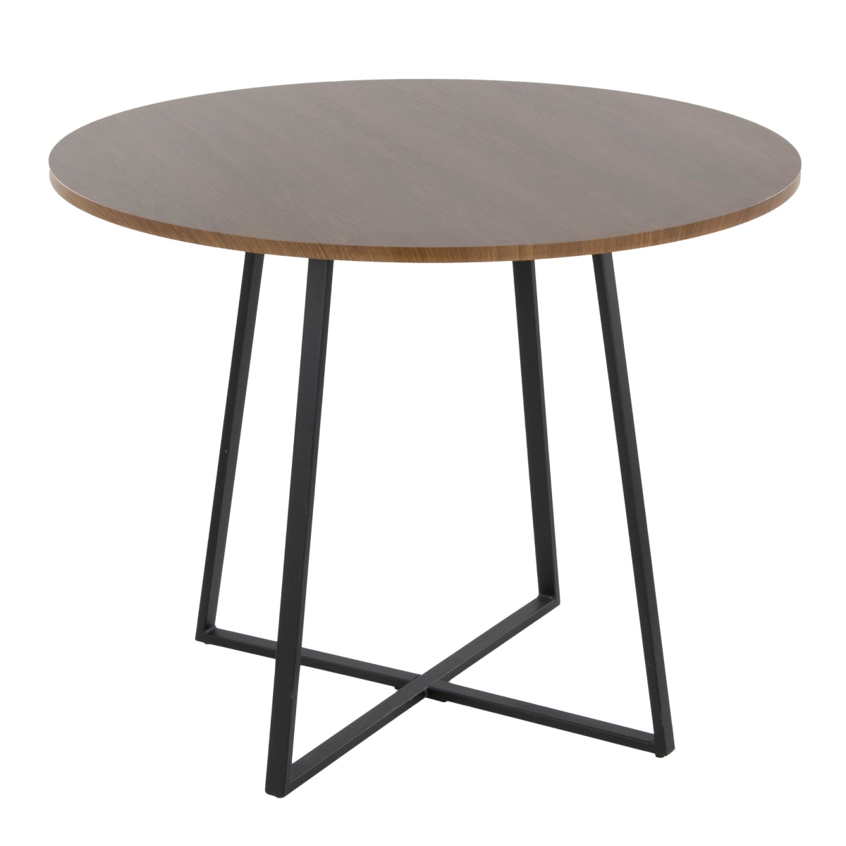DT-CSMO-CNRYCSMO2 BKWL Cosmo Contemporary Dining Table in Black Metal & Walnut Wood