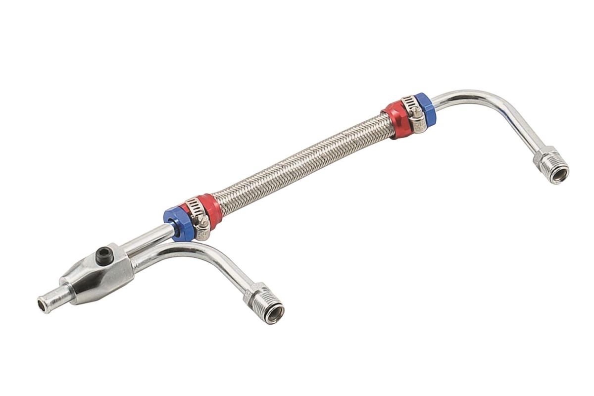 Chrome Adjustable Fuel Line Kit for Holley 4150 & 4160 Carbs