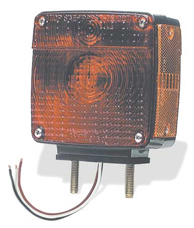 55410 12V Two-Stud Light with Pigtail, Red & Amber