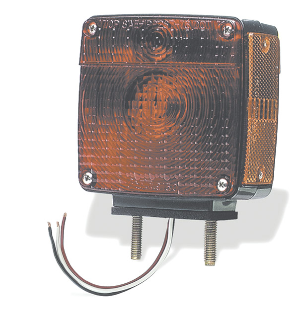 55420 12V Two-Stud Light with Pigtail, Red & Amber