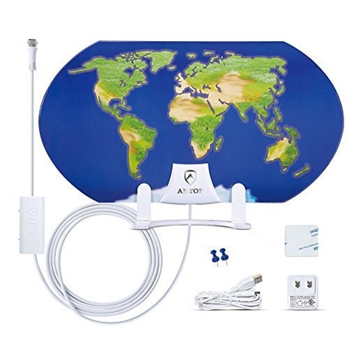 Picture of Antop Antenna AT-122B World Map Indoor HDTV Antenna - Smartpass Amplified