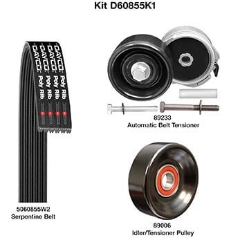 D60855K1 Demanding Serpentine Drive Belt Component Kit for 1998-2007 Ford Taurus