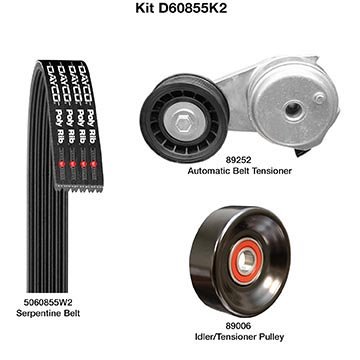 D60855K2 Demanding Serpentine Drive Belt Component Kit for 2002-2005 Ford Explorer