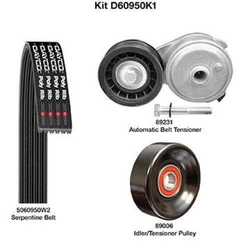 D60950K1 Demanding Serpentine Drive Belt Component Kit for 1999-2005 Chevrolet Blazer