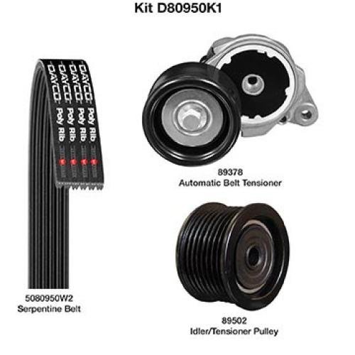 D80950K1 Demanding Serpentine Drive Belt Component Kit for 2007-2017 Toyota Tundra