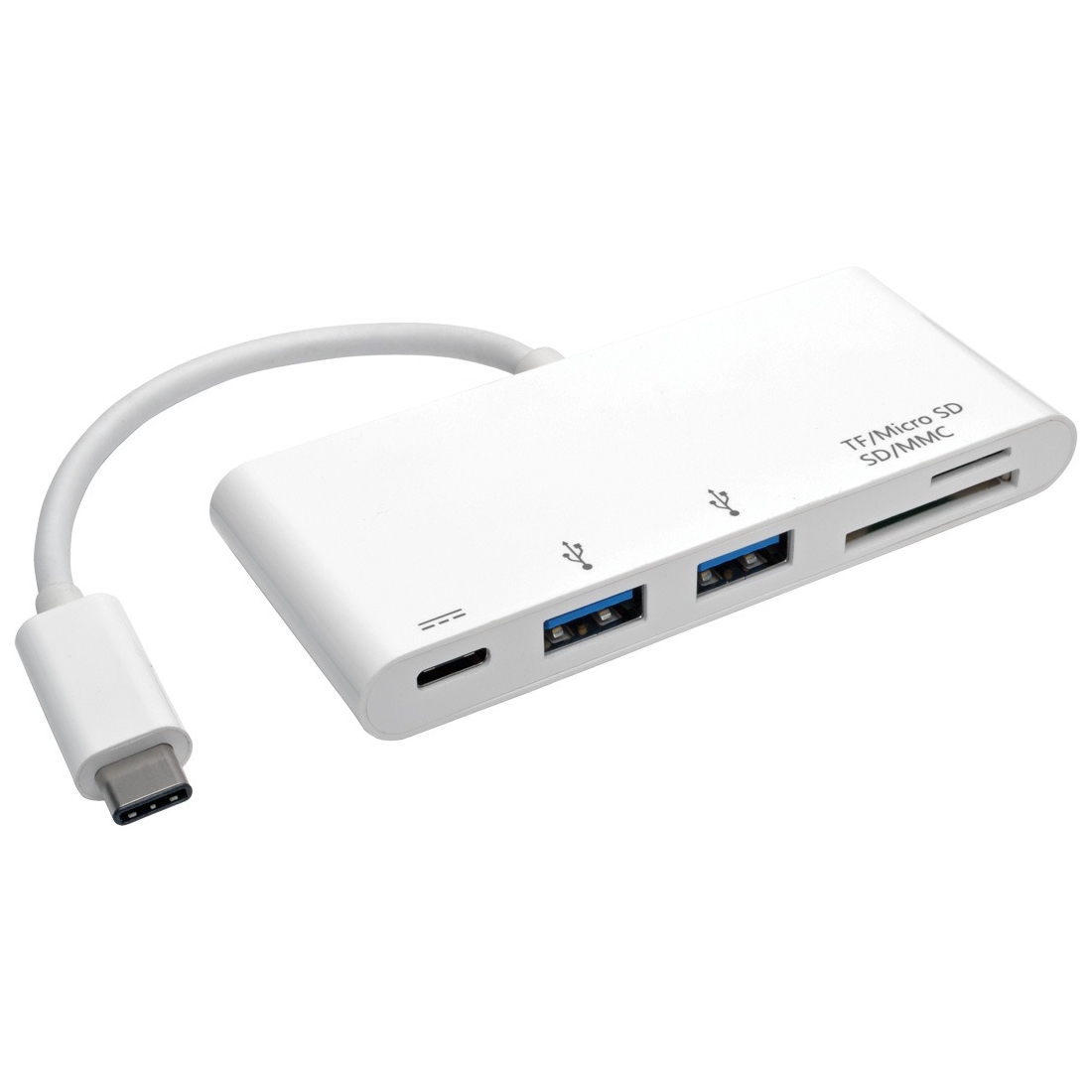 Tripp Lite U460-002-2AM-C USB 3.1 Gen 1 USB-C Portable Hub & Adapter, White