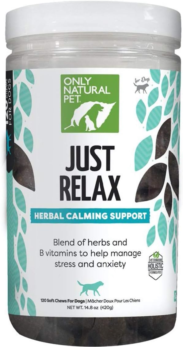 Picture of Only Natural Pet HD-0784-120 Just Relax Herbal Calming Soft Chews for Dogs/Natural Anxiety Relief Treats/Bacon Flavor - 120 Soft Chews