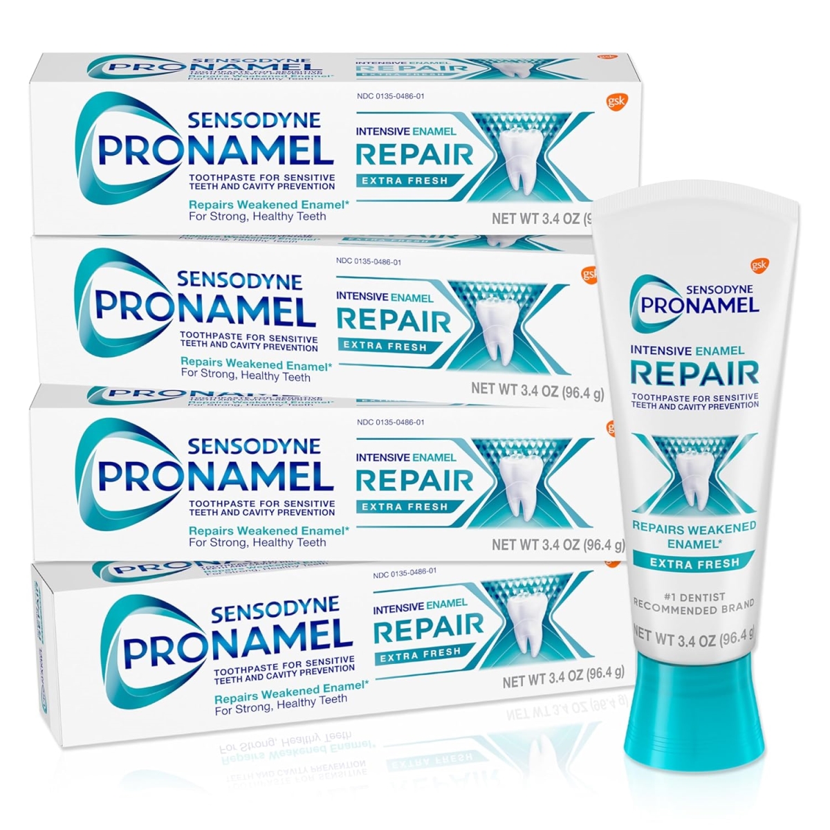 Picture of Sensodyne HD-4Repair 4-Pack Sensodyne Pronamel Intensive Enamel Repair Toothpaste for Sensitive Teeth&#44; to Reharden and Strengthen Enamel&#44; Extra Fresh - 3.4oz