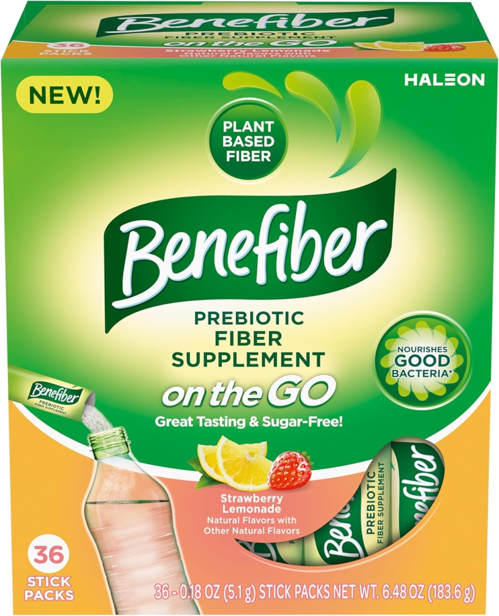 Picture of Benefiber HD-Onthego36 Benefiber Fiber Supplement&#44; Strawberry Lemonade&#44; On The Go Stick Packs&#44; 36 Count