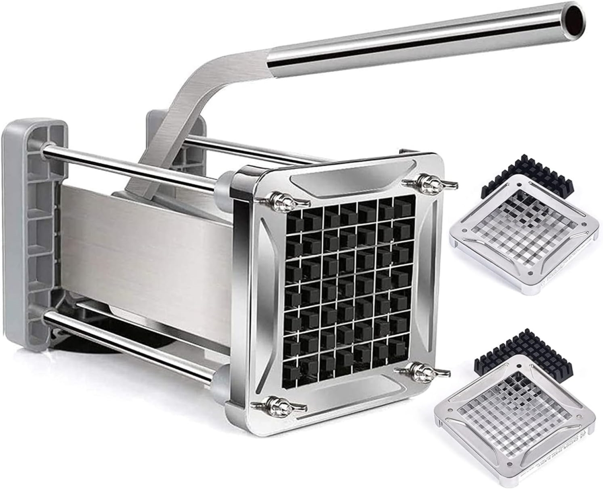Picture of Sopito HD-2bladesSopito French Fry Cutter, Sopito Professional Potato Cutter Stainless Steel with 1/2-Inch and 3/8-Inch Blade