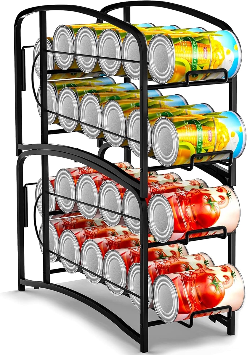 HD-Sodaholder2  Stackable Beverage Can Dispenser Rack, Storage Organizer Holder ,Black(2 Pack)