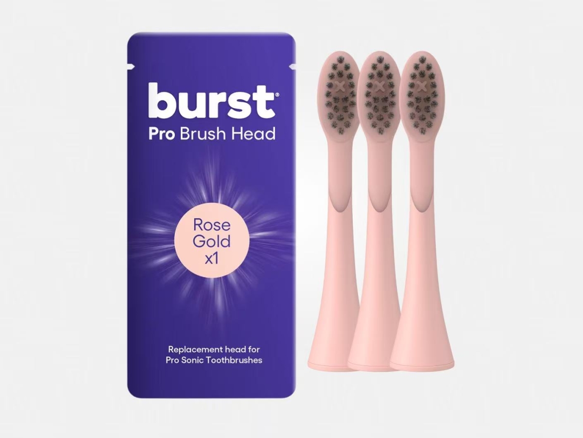 HD-3ProRG  Pro Brush Replacement Heads 3 Pack Gold Rose